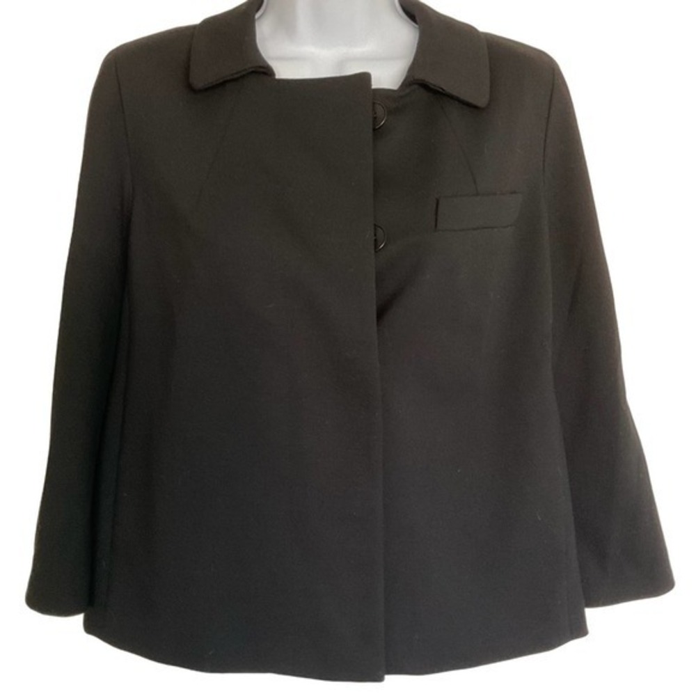 TALBOTS Black Career Blazer Jacket‎ 3/4 Sleeve Size 10 Petite